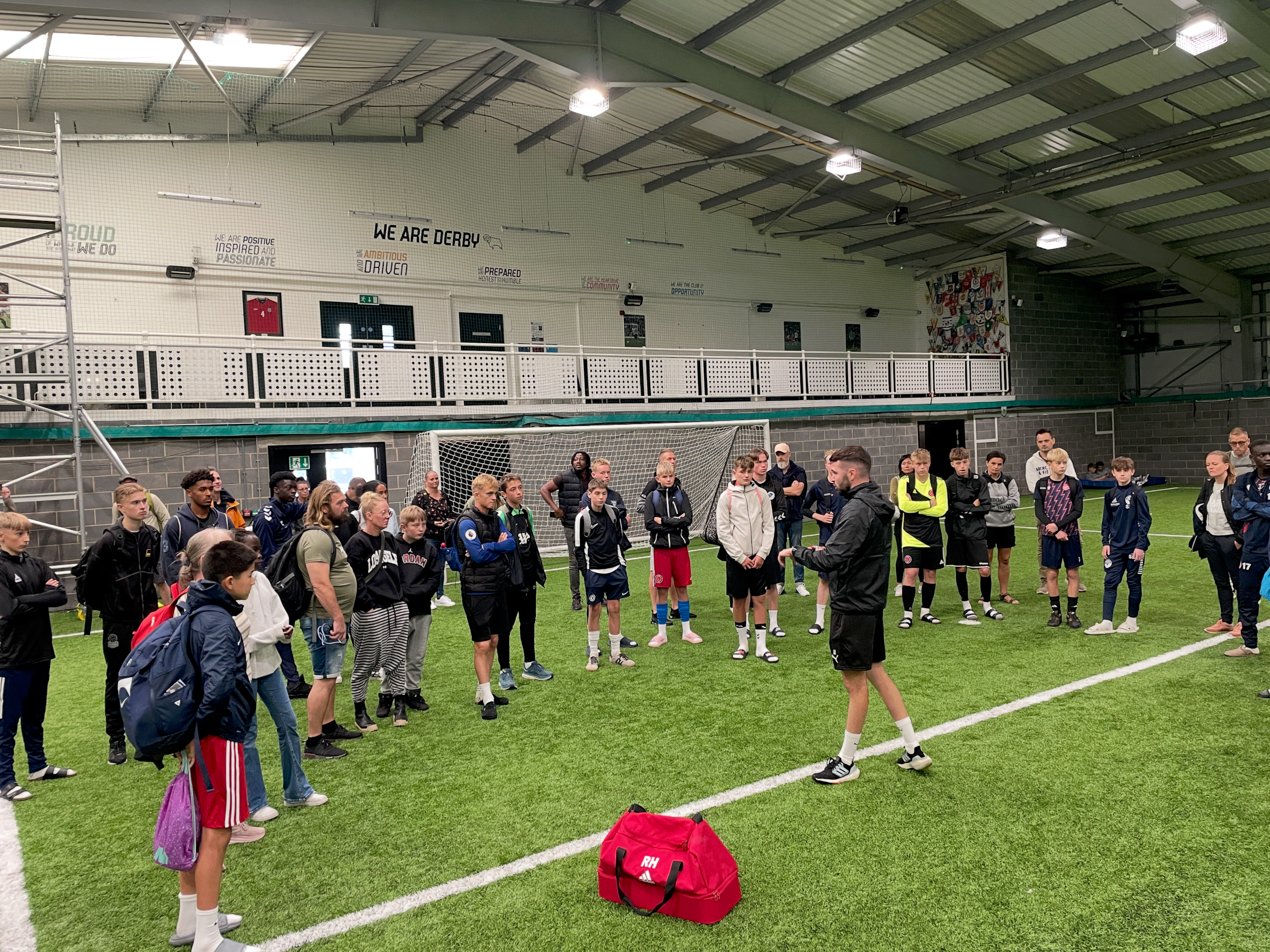 Coaching session at Derby County FC with IOF Academy coaches