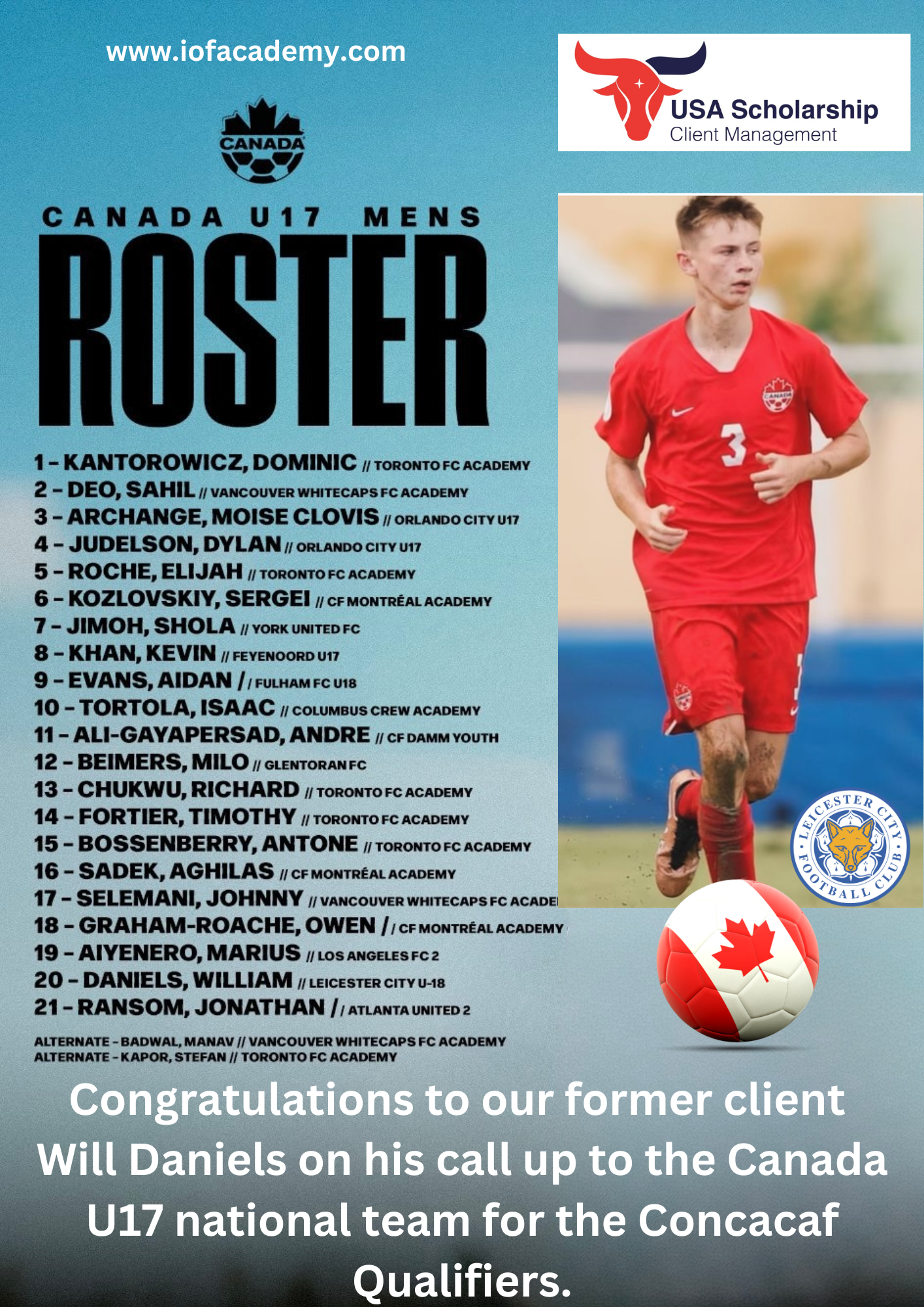 From Canada to the English Premier League, via the IOF Academy